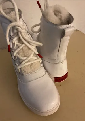 Sorel women White leather waterproof Joan of Artic next lite boots US 6.5 thumbnail 1