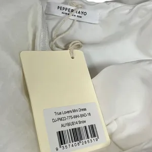 Peppermayo True Lovers Mini Dress in white size 14 with detachable puff sleeves thumbnail 7