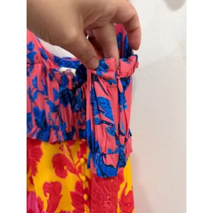 FARM Rio x Anthropologie Tiered Maxi Dress Floral Button Front Multi-Color XS thumbnail 6
