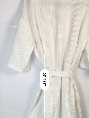 Monarch White Waffle Weave Spa Robe Unisex One Size Belted Hotel Resort Cotton thumbnail 5
