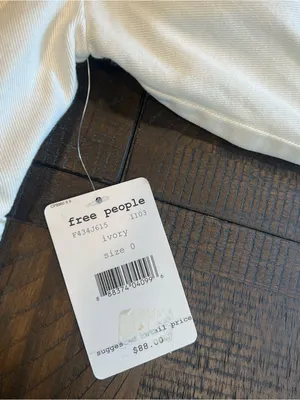 Free people cropped denim white / ivory jacket 0 ( XS ) women NWT thumbnail 5