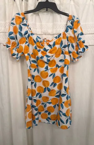 Orange Print Dress thumbnail 1