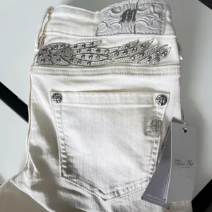 NWT Miss Me Low-Rise Cargo Wide Leg Jeans - Off White Angel Wings ✨ Size 27x30 thumbnail 11