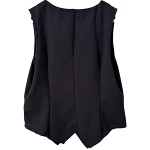 SHEIN Black Button Front V Neck Vest Women’s Size Large Tall thumbnail 2
