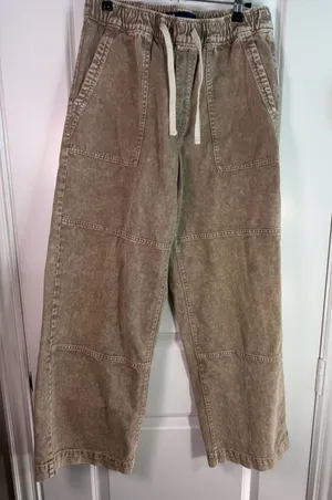 Gap High Rise Pull-On Wide-Leg Utility Jeans M thumbnail 1