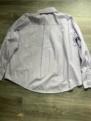 White Fox Lavender Oversized Black Long Sleeve Cotton Button Down Preppy S/M thumbnail 2