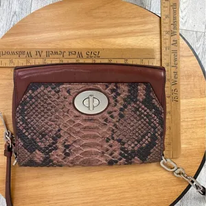 Coach Python‎ Embossed Crosstown Crossbody Bag Brown thumbnail 11