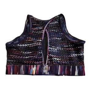 PELOTON Melody High Neck Sports Bra Small S $56 Pink Black Purple Exercise‎ Gym thumbnail 3