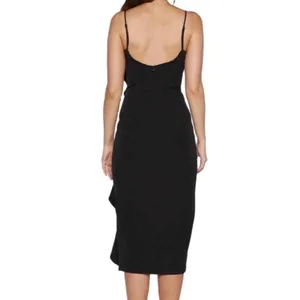 Bardot Likely Rona Ruffle Midi‎ Dress Square Neck Black Cocktail Dress 4/XS thumbnail 2