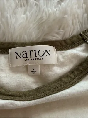 Nation Los Angeles Bobbie baseball tee in capers thumbnail 3