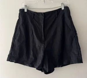 Zara Black‎ High Waisted Relaxed Soft Shorts thumbnail 1