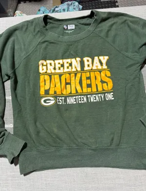 NFL Team Apparel Green Bay Packers Womens XL Green Graphic Sweatshirt Est 1921 thumbnail 1