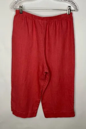 IVY Brand Linen Cropped Pants Capri Sz Medium Naturecore thumbnail 1