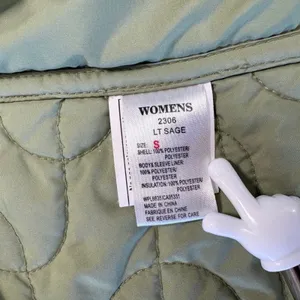 Woolrich Quilted‎ Light Sage Jacket Women Small Snap Button Coat Outdoor Winter thumbnail 7