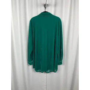 Soft Surroundings Green Velvet Button Up Blouse Sz.L thumbnail 12