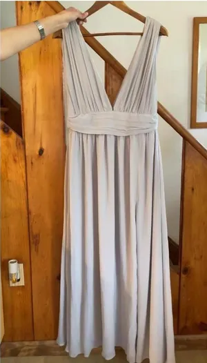 Lulus grey maxi formal dress size L thumbnail 1