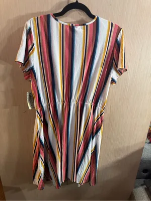Women’s Derek Heart Stripes Wrap Mini Dress Size 1X NWT thumbnail 3
