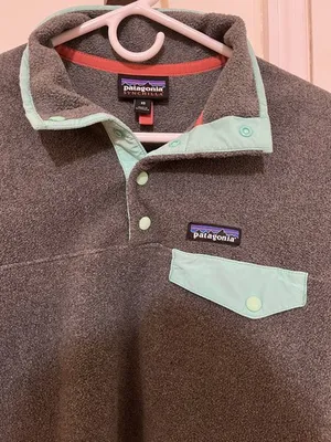 Patagonia Synchilla Snap-T Fleece Pullover Jacket Logo Gray Teal Women’s Size XS thumbnail 3