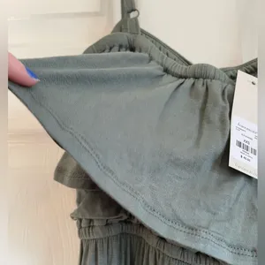 NWT Francesca’s Collection Blue Rain Size XXS Deep Green Jumpsuit Soft Wide Leg thumbnail 5
