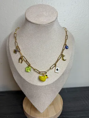 Handmade “Lucky Duck” Charm Necklace thumbnail 1