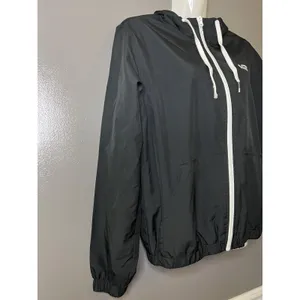 Vans Jacket Womens Sm Black White Hooded Full Zip Windbreaker Lightweight Skate thumbnail 3