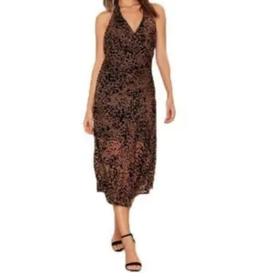 Foxiedox Cheetah Print Backless Halter Midi Dress XS thumbnail 3