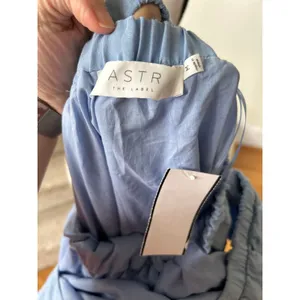 NWT ASTR Baby Blue Puff Sleeve Milkmaid Cottage Midi Backless Dress thumbnail 5