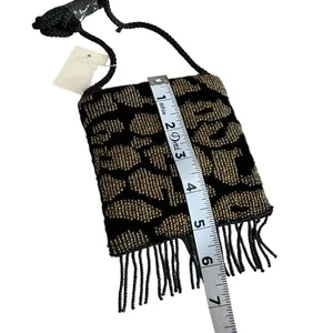 Velvet Beaded Leopard Mini Crossbody Shoulder Bag thumbnail 6