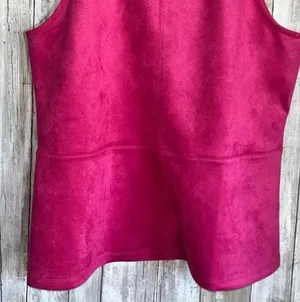 Ann Taylor Pink Suede Sleeveless Blouse •Large thumbnail 3