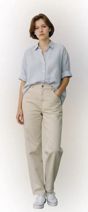 Lauren Ralph Lauren‎ Women’s Blue Striped Button Down Shirt thumbnail 1