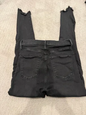 Abercrombie & Fitch Ultra High Rise Super Skinny Jeans with Frayed Ankle thumbnail 3