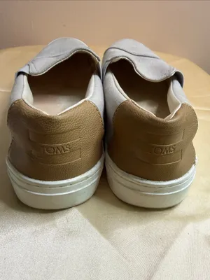 Toms Men’s Slip-On Loafers in Light Gray Canvas with Tan Heel thumbnail 2