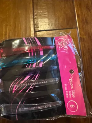Salon Line 6-Pack Hair Clips - Pink, Teal, Clear thumbnail 3