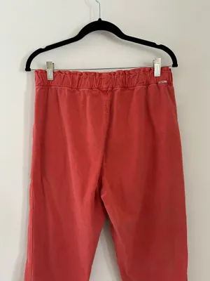 Mother The Springy Ankle Elastic Waist Jeans in a hot coral pink size 33 thumbnail 6