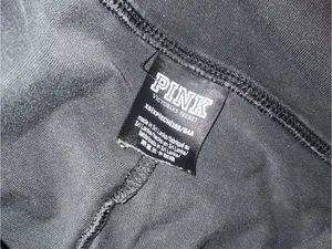 PINK Victoria's Secret Black Fold-Over Waist Flare PantsVintage XS thumbnail 3
