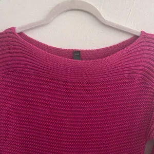 NEW Lauren Ralph Lauren Sweater XSMALL Magenta Pink Textured Boatneck Pullover thumbnail 5
