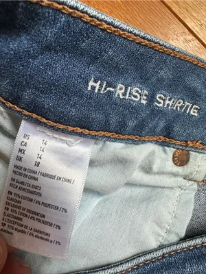 American Eagle Hi Rise Shortie Distressed Stretch Womens Jean Denim 14 Blue thumbnail 3