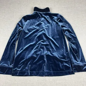 Lauren Ralph Lauren Pajama Top Womens Small Blue Velour Black Label Sleepwear thumbnail 10