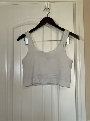 Jockey Ribbed Built-in-bra Stretch Cropped Tank Top L thumbnail 4