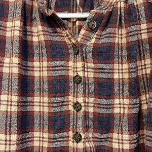 Free People Plaid Northern Bound Flannel Henley top size XS thumbnail 4