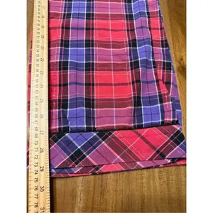 Women’s Victoria’s Secret Pajama Bottoms Pants Medium Red Plaid Flannel Pockets thumbnail 8