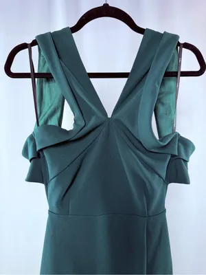 NWT Lulus Head to Cocktail Hour Emerald Green Halter Neck Maxi Dress Size XS thumbnail 5