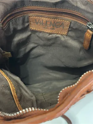 VILENCA HOLLAND Shoulder Crossbody Bag Chestnut Woven Leather w/ Keychain Wallet thumbnail 8