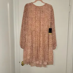 NWT Halogen Abstract Print Long Sleeve Tiered Dress in Ballet Slipper Size XXL thumbnail 3