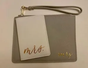 Bridal Honeymoon Passport Holder Clutch Set Mrs thumbnail 1