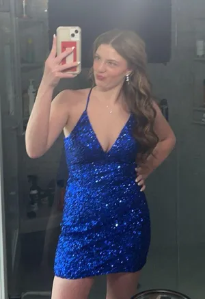 Homecoming Dress Blue Size 8 thumbnail 1
