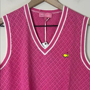 NWT Magnolia Lane Masters Women's‎ Golf Vest Knit Preppy Pink Size Medium thumbnail 2