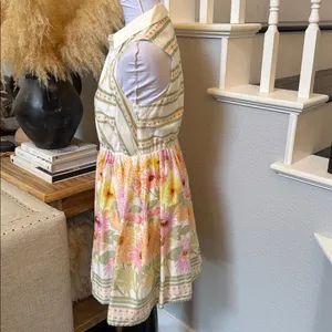 Ever New Floral Sleeveless Collared Half Button Mini Dress Size 6 thumbnail 4