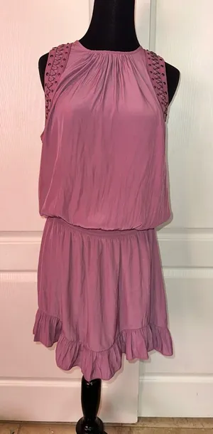Ramy Brook Purple Whip Stitch Ruffle Mini Dress thumbnail 1