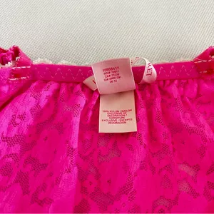 Victoria's Secret Lace Babydoll Size Small Hot Pink Lace Nightie Slip Cami thumbnail 11